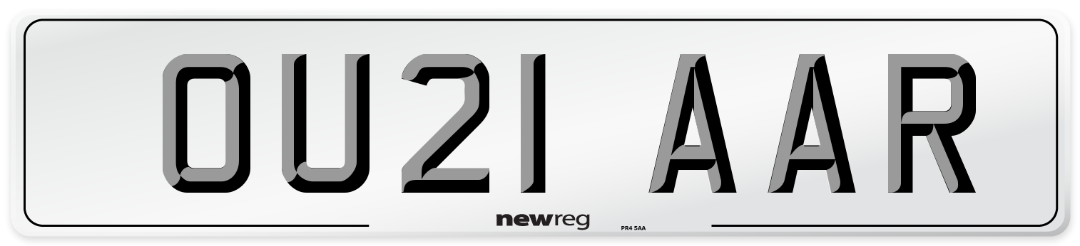 OU21 AAR Number Plate from New Reg
